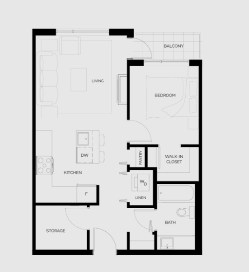 Floor plan layout diagram for 1C